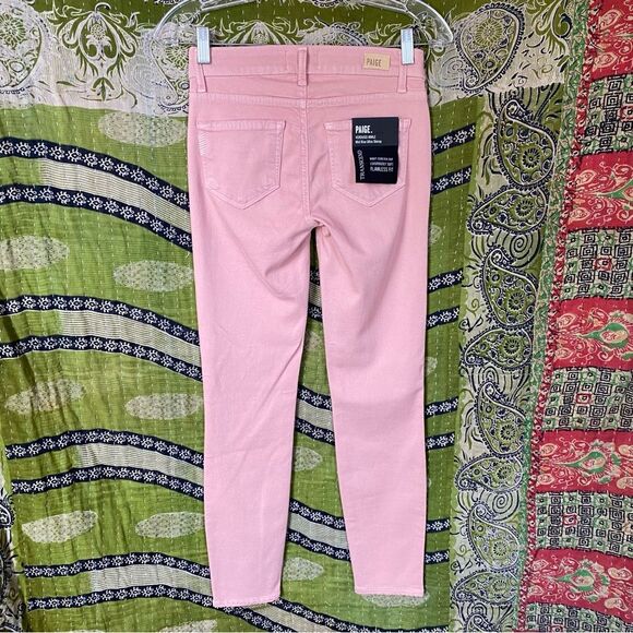 NWT PAIGE Soft Pink Verdugo Ultra Skinny Ankle Pants Size 24 - Picture 7 of 14